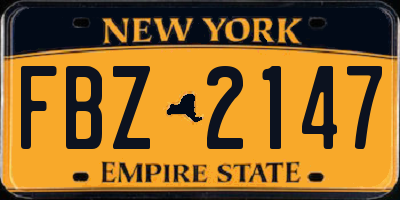 NY license plate FBZ2147