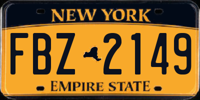 NY license plate FBZ2149
