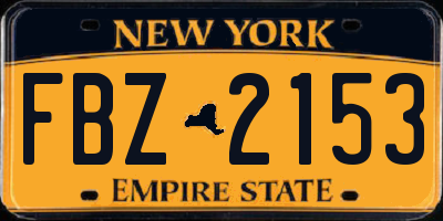 NY license plate FBZ2153