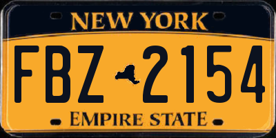 NY license plate FBZ2154