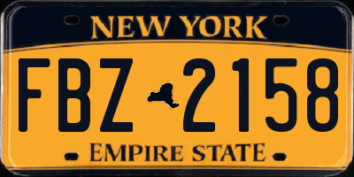 NY license plate FBZ2158