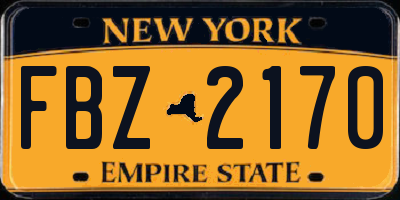 NY license plate FBZ2170