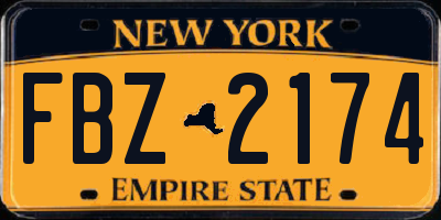 NY license plate FBZ2174