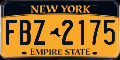NY license plate FBZ2175