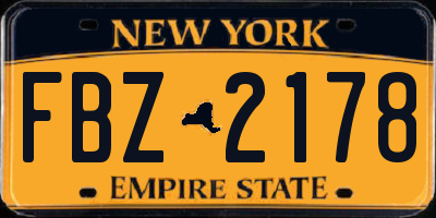 NY license plate FBZ2178