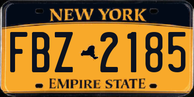 NY license plate FBZ2185