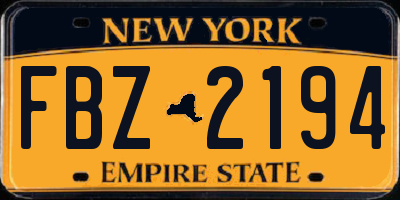 NY license plate FBZ2194