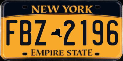 NY license plate FBZ2196