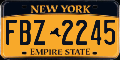 NY license plate FBZ2245