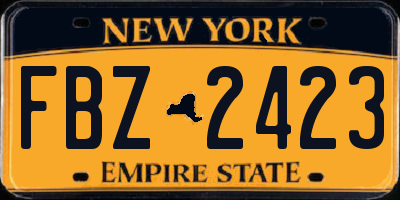 NY license plate FBZ2423