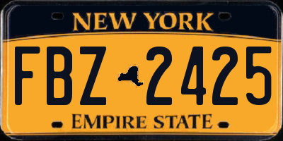NY license plate FBZ2425