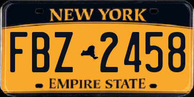 NY license plate FBZ2458