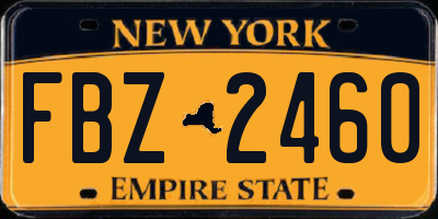 NY license plate FBZ2460