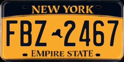 NY license plate FBZ2467