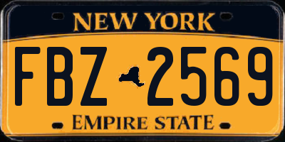 NY license plate FBZ2569