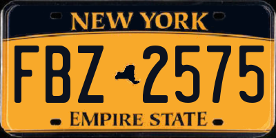 NY license plate FBZ2575