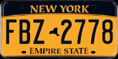 NY license plate FBZ2778