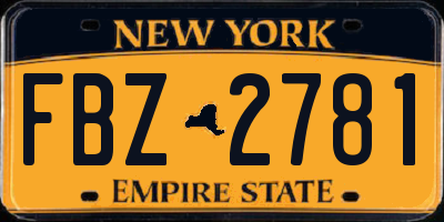 NY license plate FBZ2781