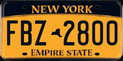 NY license plate FBZ2800