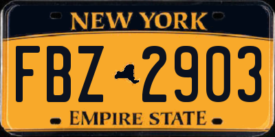NY license plate FBZ2903