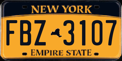 NY license plate FBZ3107