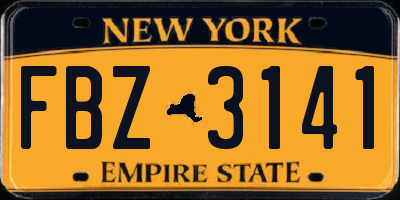 NY license plate FBZ3141