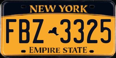 NY license plate FBZ3325