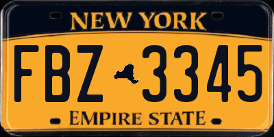 NY license plate FBZ3345