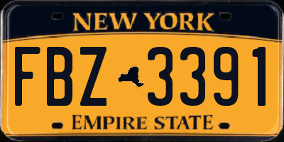 NY license plate FBZ3391