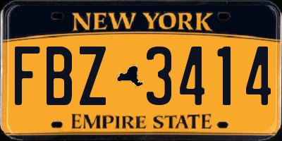 NY license plate FBZ3414