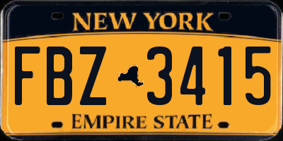 NY license plate FBZ3415