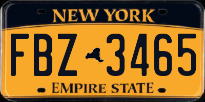 NY license plate FBZ3465