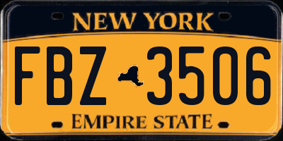 NY license plate FBZ3506