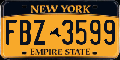 NY license plate FBZ3599