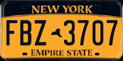 NY license plate FBZ3707