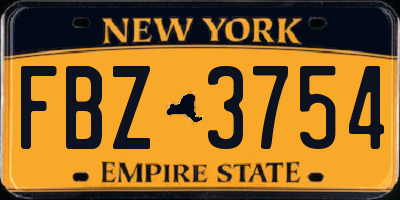 NY license plate FBZ3754