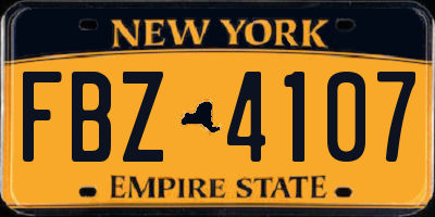 NY license plate FBZ4107