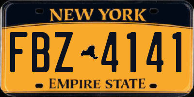 NY license plate FBZ4141