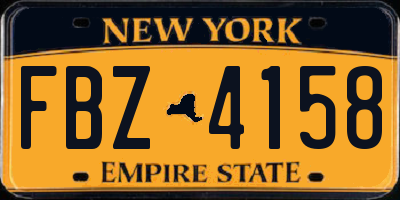 NY license plate FBZ4158
