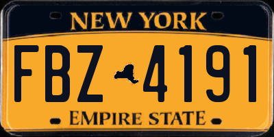 NY license plate FBZ4191