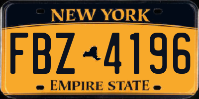 NY license plate FBZ4196