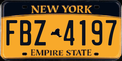 NY license plate FBZ4197