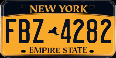 NY license plate FBZ4282