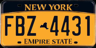 NY license plate FBZ4431