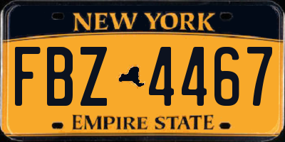 NY license plate FBZ4467
