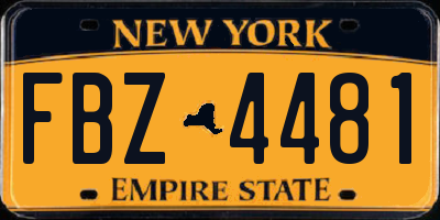 NY license plate FBZ4481