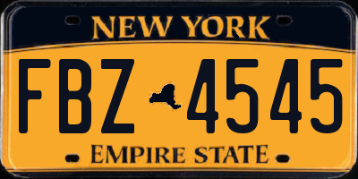 NY license plate FBZ4545