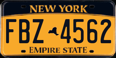 NY license plate FBZ4562