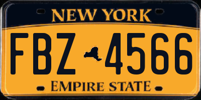 NY license plate FBZ4566