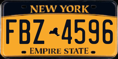 NY license plate FBZ4596